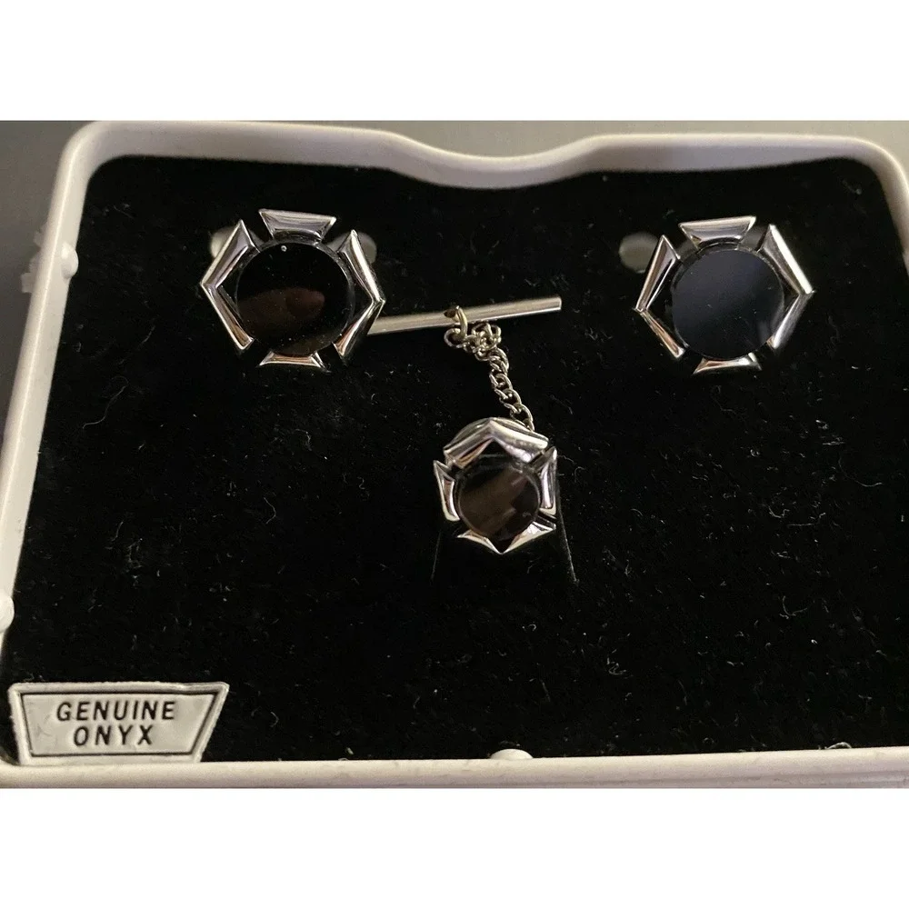 VTG Gold Tone & Silver Tone Cufflinks Tie Clips Tack Pin Lot Men's Accessory